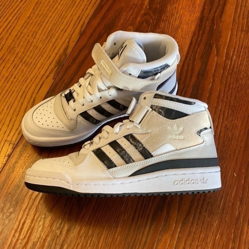 Adidas White Black Beige Forum Hi Top Sneakers 6